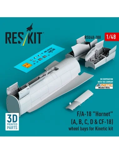 F/A-18 Hornet (A, B, C, D & CF-18) wheel bays for Kinetic kit (3D p...