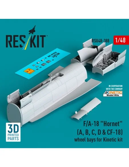 F/A-18 Hornet (A, B, C, D & CF-18) wheel bays for Kinetic kit (3D p...
