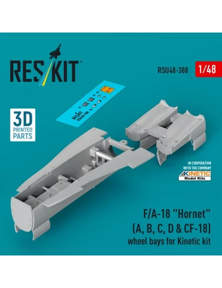 F/A-18 Hornet (A, B, C, D & CF-18) wheel bays for Kinetic kit (3D p...