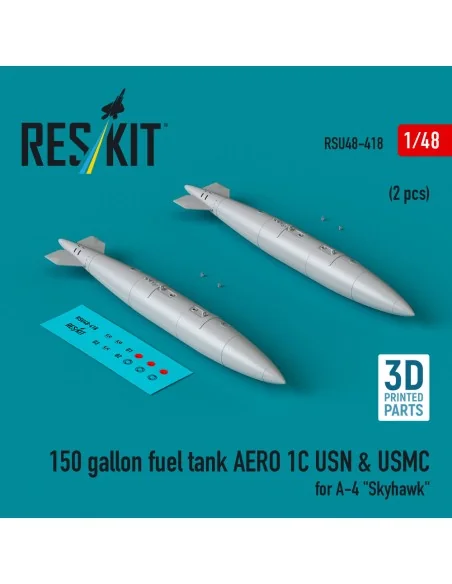 150 gallon fuel tank AERO 1C USN & USMC (2 pcs) for A-4 Skyhawk (3D...