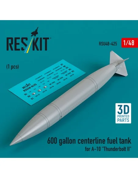 600 gallon centerline fuel tank for A-10 Thunderbolt II (1 pcs) (3D...