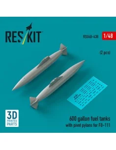 600 gallon fuel tanks with pivot pylons for FB-111 (2 pcs) (3D Prin...