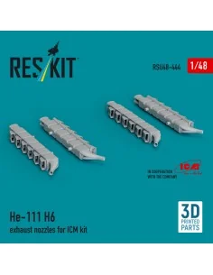 [NO_DESC] He 111 H-6 exhaust nozzles for ICM kit (3D printed), 1/48...