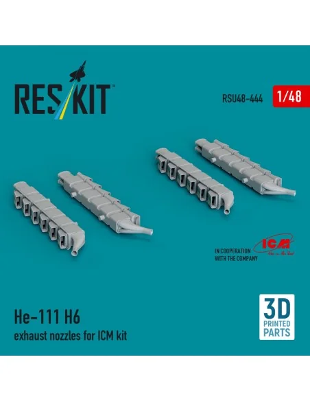 He 111 H-6 exhaust nozzles for ICM kit (3D printed), 1/48 - ResKit ...