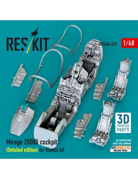 Mirage 2000B cockpit (Detailed edition) for Kinetic kit (3D Printed...