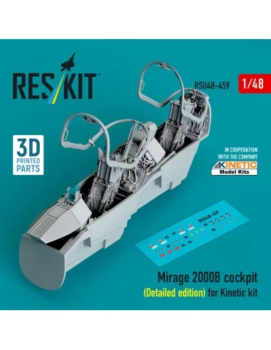 Mirage 2000B cockpit (Detailed edition) for Kinetic kit (3D Printed...