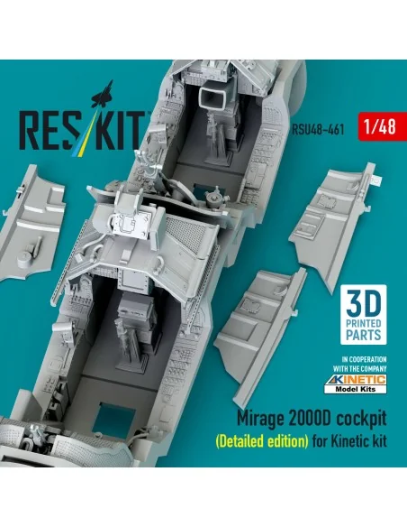 Mirage 2000D cockpit (Detailed edition) for Kinetic kit (3D Printed...