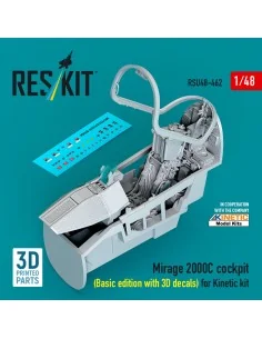 Mirage 2000C cockpit (Basic edition with 3D decals) for Kinetic kit...