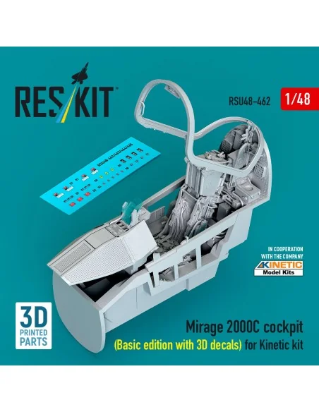 Mirage 2000C cockpit (Basic edition with 3D decals) for Kinetic kit...