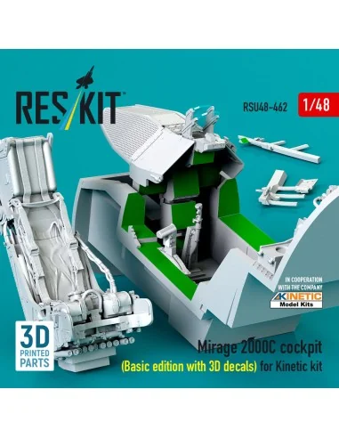 Mirage 2000C cockpit (Basic edition with 3D decals) for Kinetic kit...