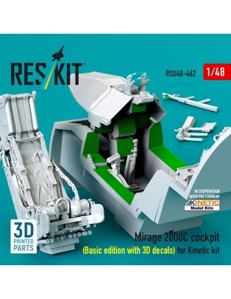 Mirage 2000C cockpit (Basic edition with 3D decals) for Kinetic kit...