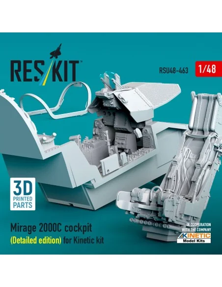 Mirage 2000C cockpit (Detailed edition) for Kinetic kit (3D Printed...