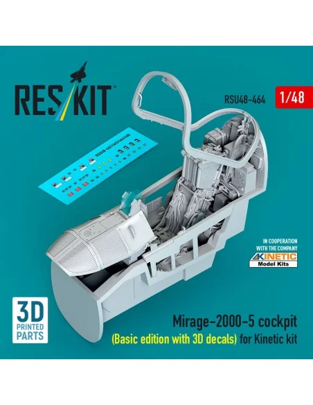 Mirage-2000-5 cockpit (Basic edition with 3D decals) for Kinetic ki...