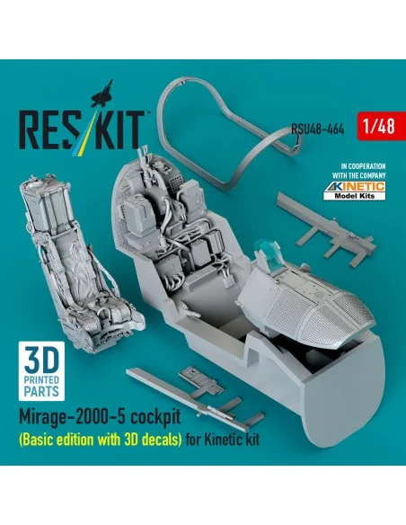 Mirage-2000-5 cockpit (Basic edition with 3D decals) for Kinetic ki...
