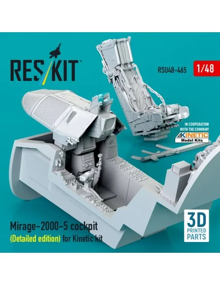 Mirage-2000-5 cockpit (Detailed edition) for Kinetic kit (3D Printe...