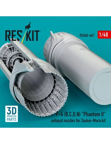 F-4 (B, C, D, N) Phantom II exhaust nozzles for Zoukei-Mura kit (3D...