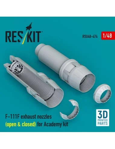 F-111F exhaust nozzles (open & closed) for Academy kit (3D Printed)...