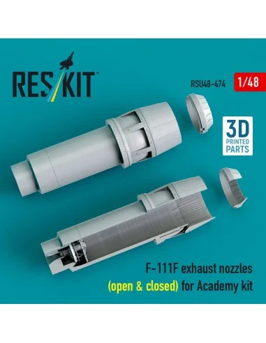 F-111F exhaust nozzles (open & closed) for Academy kit (3D Printed)...
