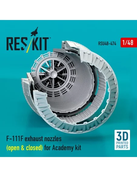 F-111F exhaust nozzles (open & closed) for Academy kit (3D Printed)...