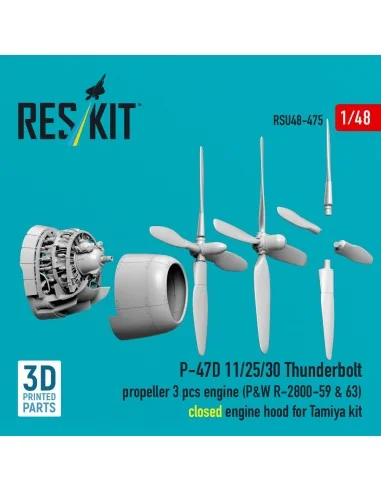 P-47D 11/25/30 Thunderbolt propeller (3 pcs), engine (P&W R-2800-59...