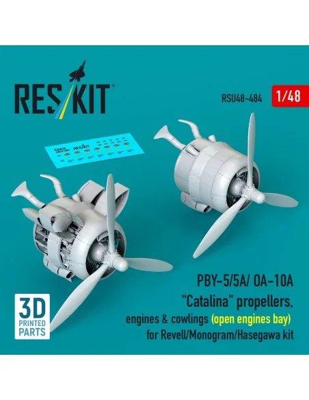 PBY-5/5A/ OA-10A Catalina propellers, engines & cowlings (open engi...