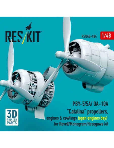 PBY-5/5A/ OA-10A Catalina propellers, engines & cowlings (open engi...
