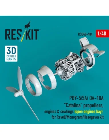PBY-5/5A/ OA-10A Catalina propellers, engines & cowlings (open engi...