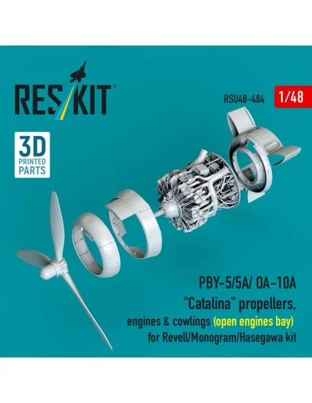 PBY-5/5A/ OA-10A Catalina propellers, engines & cowlings (open engi...