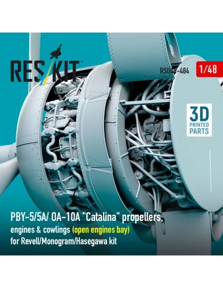 PBY-5/5A/ OA-10A Catalina propellers, engines & cowlings (open engi...