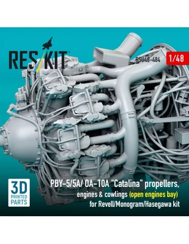PBY-5/5A/ OA-10A Catalina propellers, engines & cowlings (open engi...