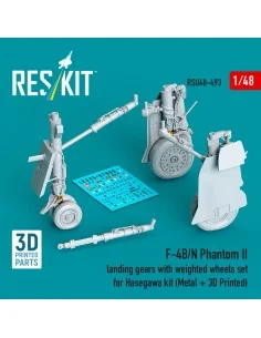 F-4B/N Phantom II landing gear with weighted wheels set (Metal + 3D...