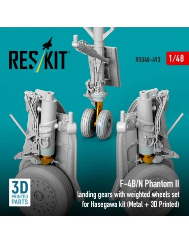 F-4B/N Phantom II landing gear with weighted wheels set (Metal + 3D...