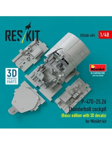 P-47D-25, 26 Thunderbolt cockpit (Basic edition with 3D decals) for...