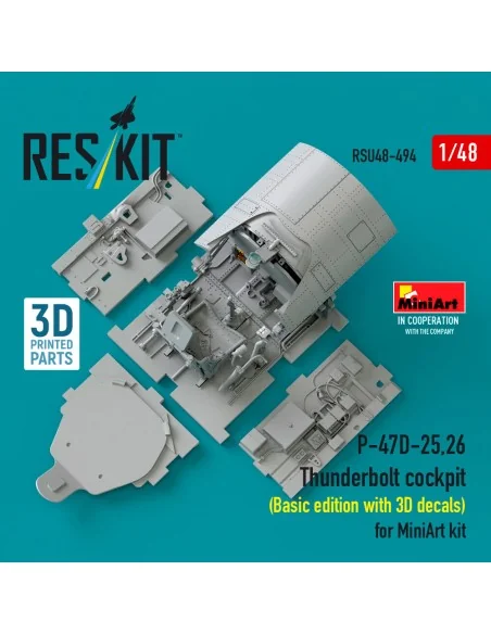 P-47D-25, 26 Thunderbolt cockpit (Basic edition with 3D decals) for...