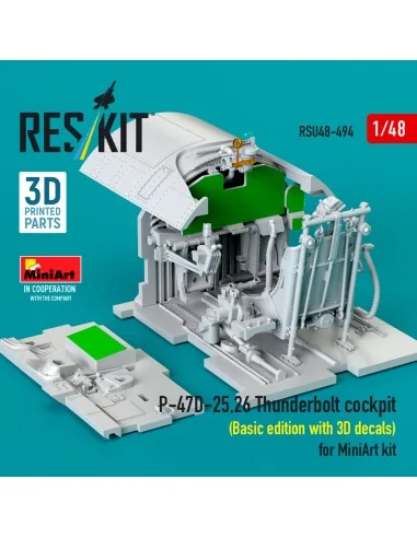P-47D-25, 26 Thunderbolt cockpit (Basic edition with 3D decals) for...