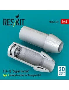 F/A-18 Super Hornet type 1 exhaust nozzles for Hasegawa kit (3D Pri...