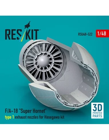 F/A-18 Super Hornet type 1 exhaust nozzles for Hasegawa kit (3D Pri...