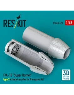 F/A-18 Super Hornet type 2 exhaust nozzles for Hasegawa kit (3D Pri...
