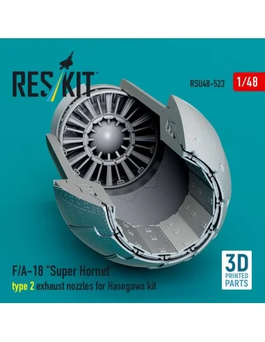 F/A-18 Super Hornet type 2 exhaust nozzles for Hasegawa kit (3D Pri...
