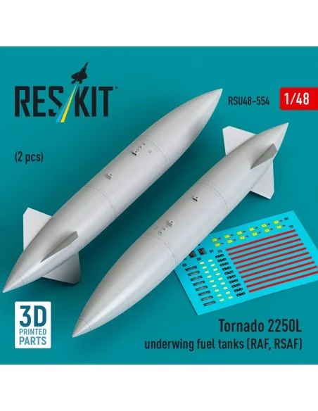 Tornado 2250L underwing fuel tanks (RAF, RSAF) (2 pcs) (3D Printed)...