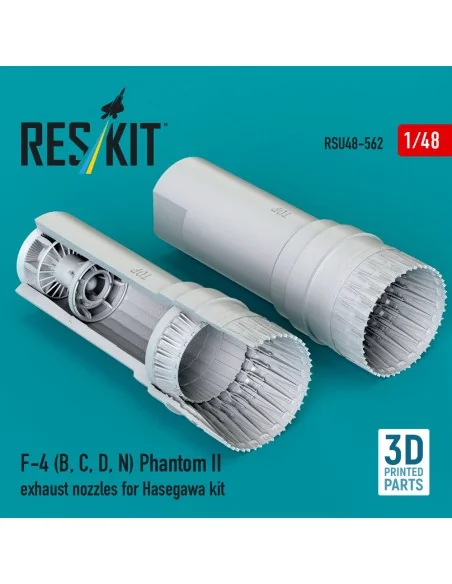 F-4 (B, C, D, N) Phantom II exhaust nozzles for Hasegawa kit (3D Pr...