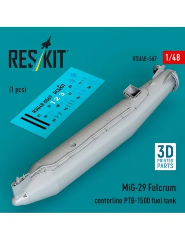 MiG-29 Fulcrum centerline PTB-1500 fuel tank (1 pcs) (3D Printed), ...