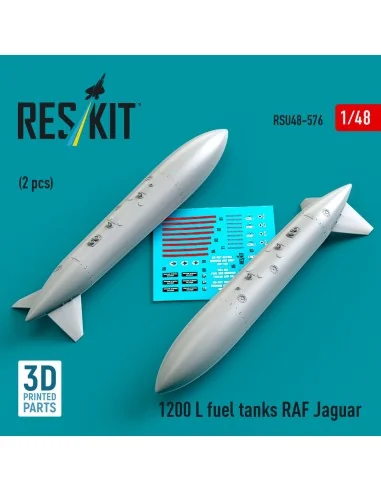 [NO_DESC] 1200 L fuel tanks RAF Jaguar (2 pcs) (3D Printed), 1/48 -...