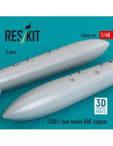 1200 L fuel tanks RAF Jaguar (2 pcs) (3D Printed), 1/48 - ResKit Mo...
