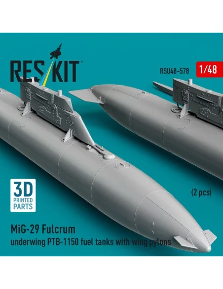 MiG-29 Fulcrum underwing PTB-1150 fuel tanks with wing pylons (2 pc...