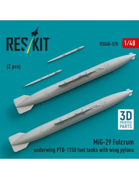 MiG-29 Fulcrum underwing PTB-1150 fuel tanks with wing pylons (2 pc...