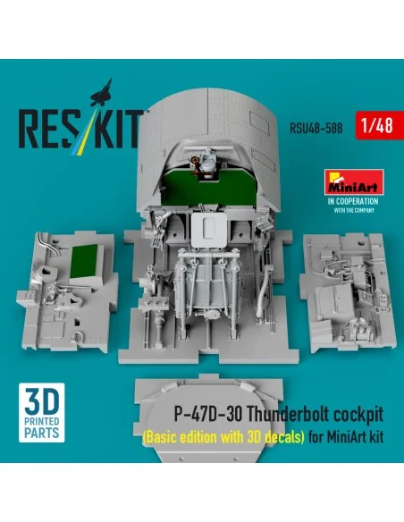 P-47D-30 Thunderbolt cockpit (Basic edition with 3D decals) for Min...