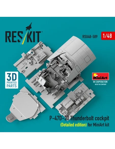 P-47D-30 Thunderbolt cockpit (Detailed edition) for MiniArt kit (3D...