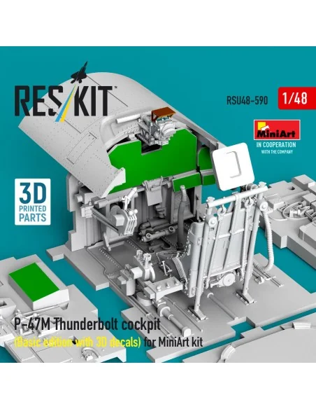 P-47M Thunderbolt cockpit (Basic edition with 3D decals) for MiniAr...