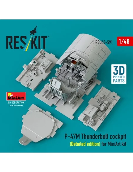 P-47M Thunderbolt cockpit (Detailed edition) for MiniArt kit (3D Pr...
